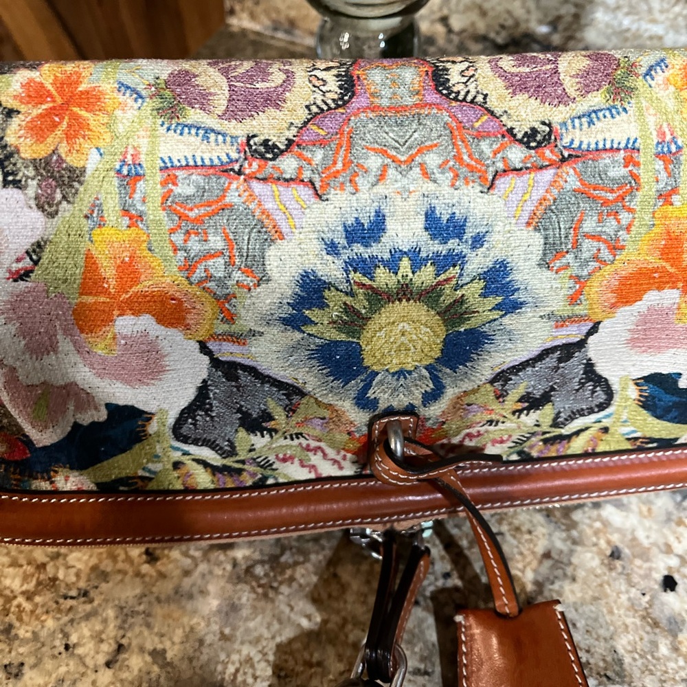 Alexander McQueen Canvas Floral Printed Padlock Skull Clutch Multicolor - Picture 5 of 13